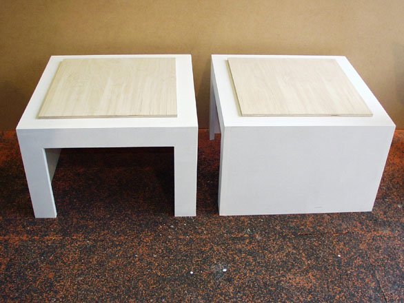 hier MDF lackiert, schlicht mit Multiplex Birke gewachst